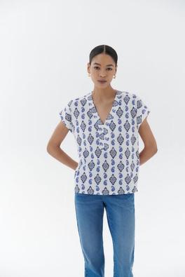 t-shirt tikat bleu marine femme