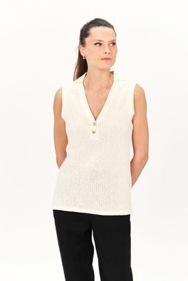 T-shirt tricot ecru femme