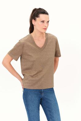 T-shirt tfoil couleur or femme