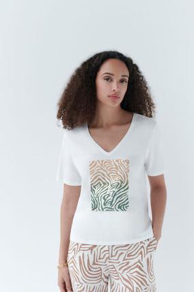 T-shirt tlydia ivoire femme offre à 40€ sur Caroll