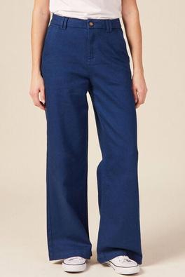 jeans flare taille haute bleu marine femme