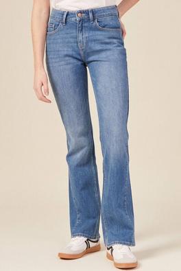Jeans bootcut 5 poches denim used femme