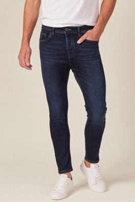 Jeans tapered 5 poches denim brut homme