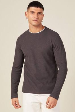 T-shirt manches longues gris foncé homme