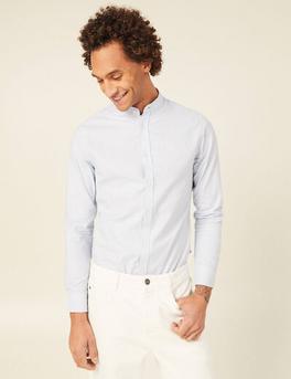 Chemise col mao bleu clair homme offre à 28,79€ sur Bonobo