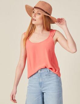 Blouse bretelles larges rose corail femme offre à 10,39€ sur Bonobo