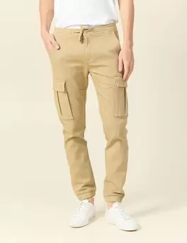 Pantalon battle bas resserré beige homme offre à 34,99€ sur Bonobo