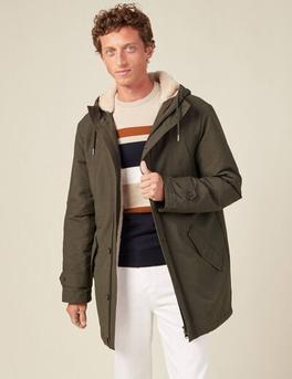 Parka droite à capuche vert kaki homme offre à 51,99€ sur Bonobo