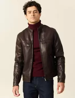 Blouson simili cuir marron foncé homme offre à 79,99€ sur Bonobo