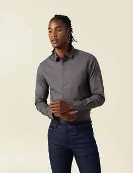 Chemise éco-responsable gris homme offre à 23,99€ sur Bonobo