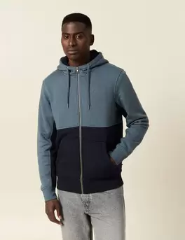 Sweat zippé à capuche vert foncé homme offre à 44,79€ sur Bonobo