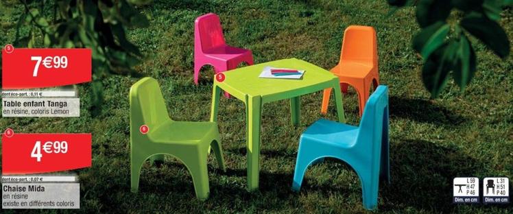 Table Enfant Tanga offre à 7,99€ sur Cora