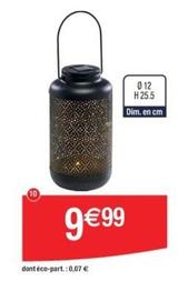 Lanterne Solaire Metal <<Maik>> offre à 9,99€ sur Cora