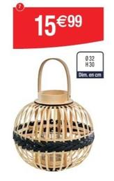 Lanterne Rotin  offre à 15,99€ sur Cora