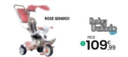 Smoby - Tricycle Baby Balade Plus rose offre à 109,99€ sur JouéClub
