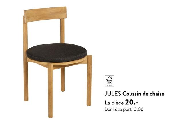 Jules - Coussin De Chaise offre à 20€ sur Casa