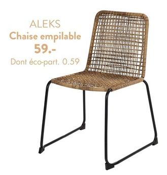 Aleks - Chaise Empilable offre à 59€ sur Casa