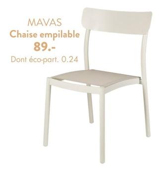 Mavas - Chaise Empilable offre à 89€ sur Casa