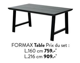 Formax - Table Prix Du Set offre à 759€ sur Casa