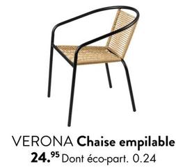 Verona - Chaise Empilable offre à 24,95€ sur Casa