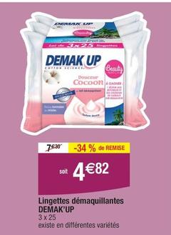 Demak Up - Lingettes Démaquillantes offre à 4,82€ sur Migros France