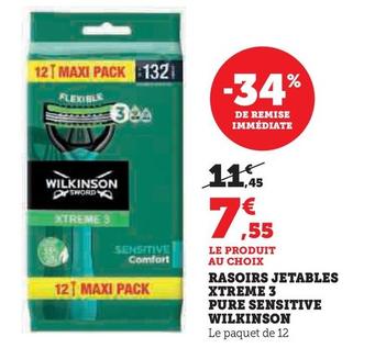 Wilkinson - Rasoirs Jetables Xtreme 3 Pure Sensitive 