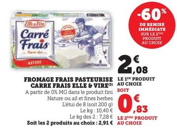 Elle & Vire - Fromage Frais Pasteurise Carre Frais
