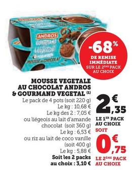 Andros - Mousse Vegetale Au Chocolat & Gourmand Vegetal