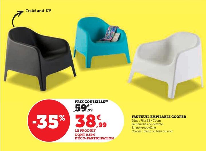 Fauteuil Empilable Cooper
