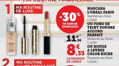 L'Oréal - Paris Mascara Ou Fond De Teint Poudre Accord Parfait Ou Rouge A Levres Color Riche