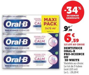 Oral-b - Dentifrice Pro-Science Ου 3d White