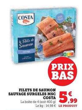 Costa - Filets De Saumon Sauvage Surgeles MSC