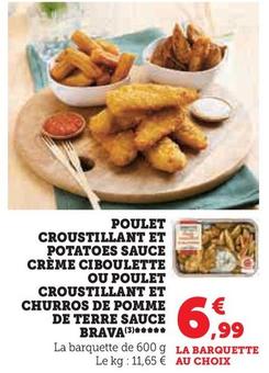 Poulet Croustillant Et Potatoes Sauce Crème Ciboulette