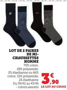 Lot De 2 Paires De Mi-Chaussettes Homme