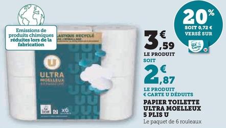 U - Papier Toilette Ultra Moelleux 5 Plis