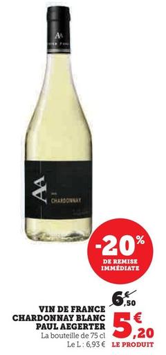 Aegerter - Vin De France Chardonnay Blanc Paul