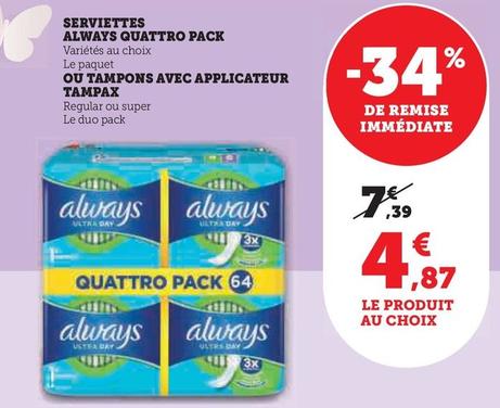 Always - Serviettes Quattro Pack