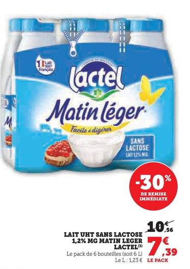 Lactel - Lait Uht Sans Lactose 1,2% Mg Matin Leger