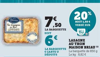 Briau - Lasagne Au Thon La Barquette Maison