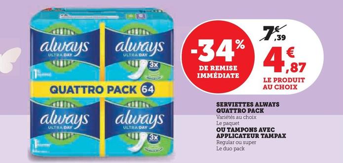 Always - Serviettes Quattro Pack