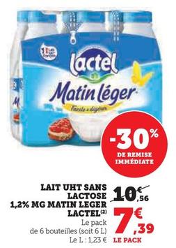 Lactel - Lait Uht Sans Lactose 1,2% Mg Matin Leger