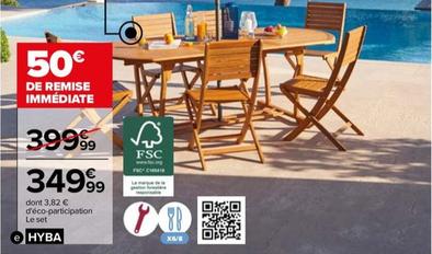 Hyba - Set Table Extensible Et Chaises Bali offre à 349,99€ sur Carrefour