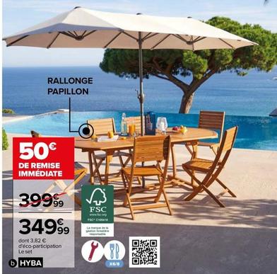 Hyba - Set Table Extensible Et 6 Chaises Bali offre à 349,99€ sur Carrefour