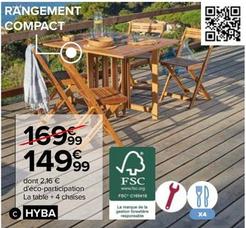 Hyba - Set Table Et 4 Chaises Balcon Bali offre à 149,99€ sur Carrefour