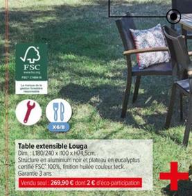 Louga - Table Extensible  offre à 269€ sur Carrefour