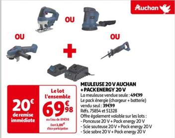 auchan - meuleuse 20 v+packenergy 20v