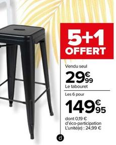 Tabouret Haut Metal Noir  offre à 29,99€ sur Carrefour Market