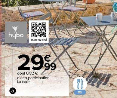 Hyba - Table Bistrot Carré offre à 29,99€ sur Carrefour Market