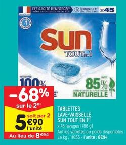 Sun - Tablettes Lave-vaisselle Tout En 1 offre à 5,9€ sur Leader Price