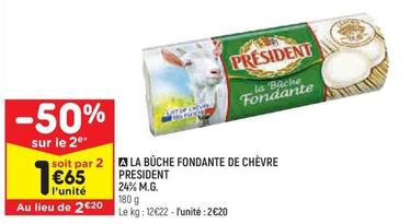 Presdient - La Buche Fondante De Chevre  offre à 1,65€ sur Leader Price